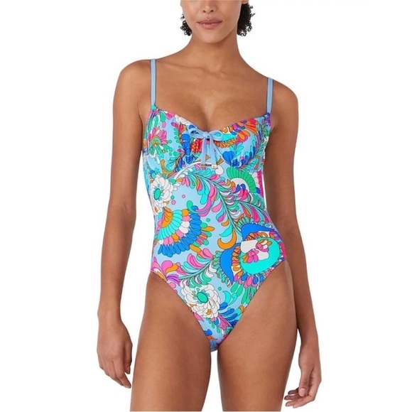 Kate Spade New York Swimsuit One Piece Tie Front  Swimsuit MEDIUM NWOT - Picture 1 of 6